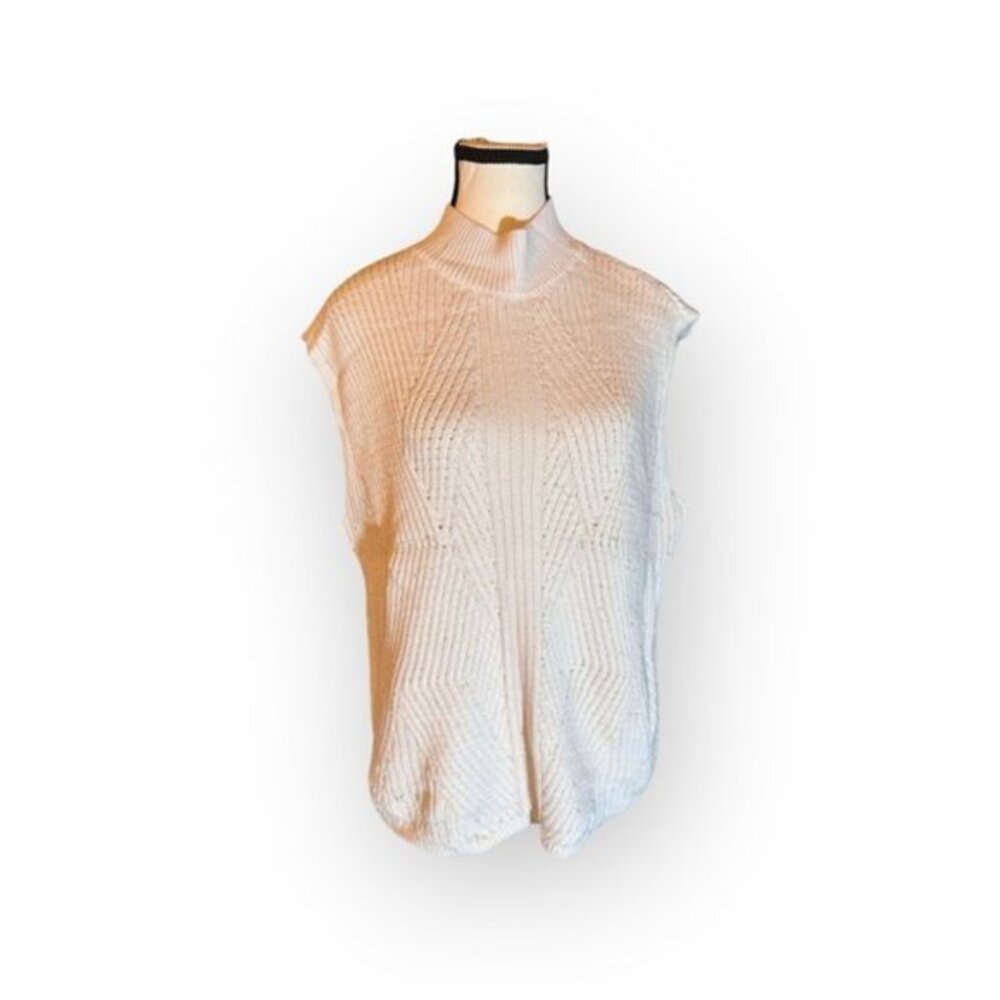 Women’s X Addition Elle Rib Knit Oatmeal Sleeveless Sweater